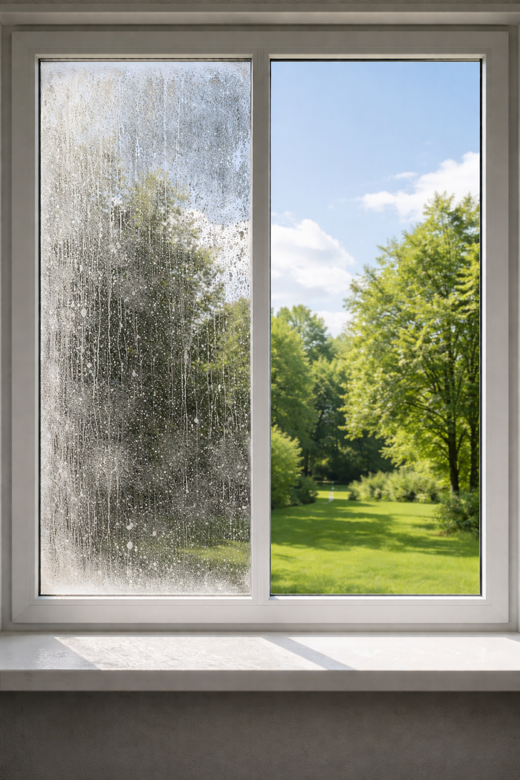 Professioneller Gebäudereiniger bei der Arbeit